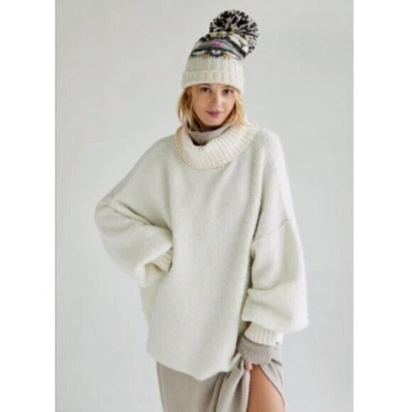 FREE PEOPLE Milo Tunic Sweater in Evening Cream Size X-Small - Picture 10 of 15